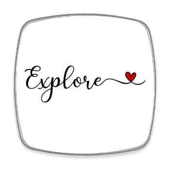 Explorez la typographie avec un cœur - Magnet carré - blanc - Devant