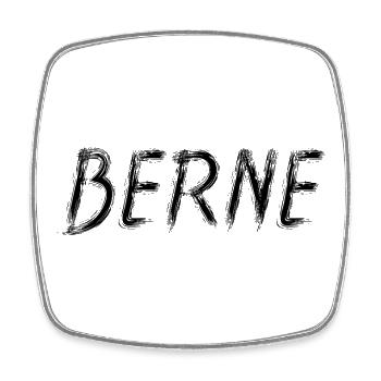 Bern Swiss Style Grunge Brush Black - Viereckiger Kühlschrankmagnet - Weiß - Vorne