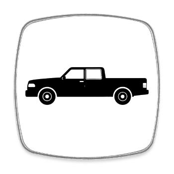 Pickup truck - Square fridge magnet - white - Front