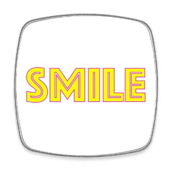 Neon Smile lettering - Square fridge magnet - white - Front
