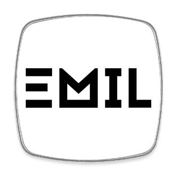 First name Emil - Square fridge magnet - white - Front