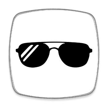 Sunglasses Summer Holiday Gift - Square fridge magnet - white - Front