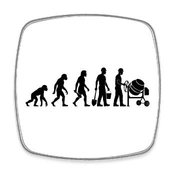 Construction Worker Bricklayer Craftsman Construction Site Bricklayer - Square fridge magnet - white - Front