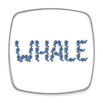 Typographie des baleines - Magnet carré - blanc - Devant