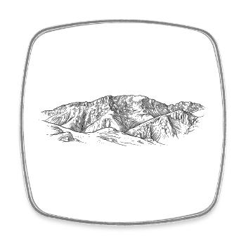 Kremsmauer Silhouette | Upper Austria Pre-Alps - Square fridge magnet - white - Front
