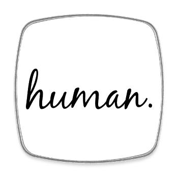 human. Menschenrechte für alle - Viereckiger Kühlschrankmagnet - Weiß - Vorne