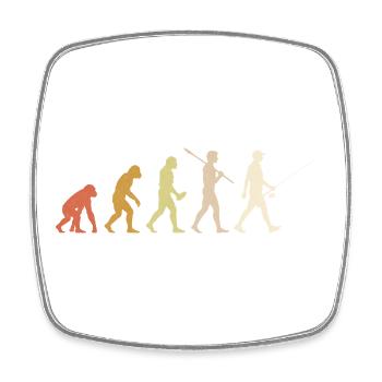 Fishing Evolution : Cadeau drôle du pêcheur - Magnet carré - blanc - Devant