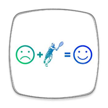 Geschenkidee für einen Tennis mit Tennis - Viereckiger Kühlschrankmagnet - Weiß - Vorne