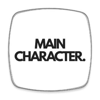 Personnage principal Typographie en gras Tee - Magnet carré - blanc - Devant