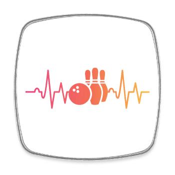Bowling Sunset Heartbeat Bowler - Square fridge magnet - white - Front