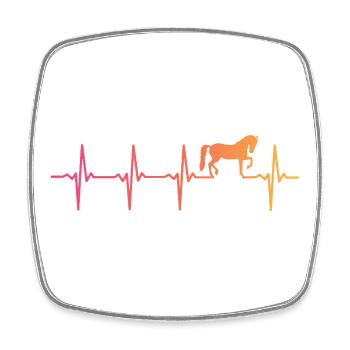 Sunset Horse Heartbeat Horses - Square fridge magnet - white - Front