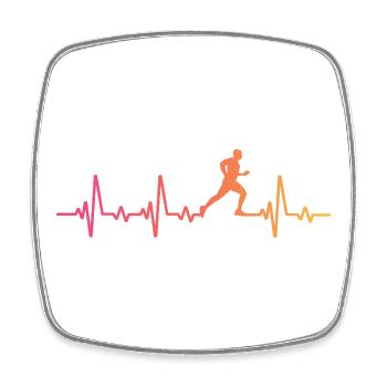 Running Sunset Heartbeat Running - Square fridge magnet - white - Front