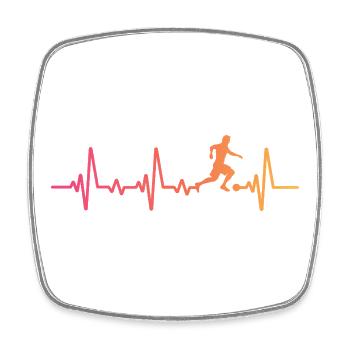 Sunset Soccer Heartbeat Fußballer Fußballspieler - Viereckiger Kühlschrankmagnet - Weiß - Vorne