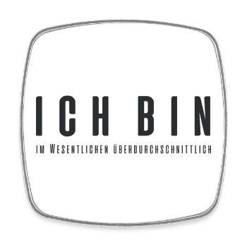Ich bin im Wesentlichen überdurchschnittlich - Viereckiger Kühlschrankmagnet - Weiß - Vorne