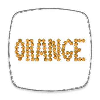 Orangefarbene Typografie - Viereckiger Kühlschrankmagnet - Weiß - Vorne