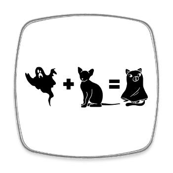 Funny Halloween Dog Ghost - Viereckiger Kühlschrankmagnet - Weiß - Vorne