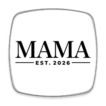 Mama Est. 2026 | Mutter | Muttertag Geschenk - Viereckiger Kühlschrankmagnet - Weiß - Vorne