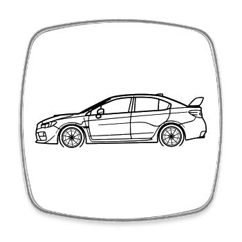 WRX Line Silhouette – Turbo Rally Art - Viereckiger Kühlschrankmagnet - Weiß - Vorne