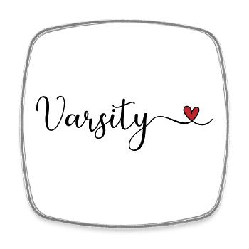 Varsity Heart Design - Viereckiger Kühlschrankmagnet - Weiß - Vorne