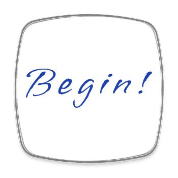 Begin! – Minimalistic Positive Mindset Design - Viereckiger Kühlschrankmagnet - Weiß - Vorne