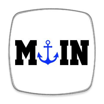 Blauer Anker Nautik Moin - Viereckiger Kühlschrankmagnet - Weiß - Vorne