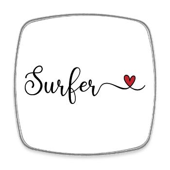 Surfer Heart - Viereckiger Kühlschrankmagnet - Weiß - Vorne