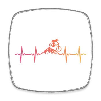 Mountainbike Heartbeat Sunset Mountainbike - Viereckiger Kühlschrankmagnet - Weiß - Vorne