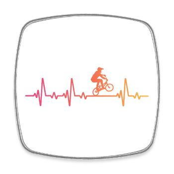 BMX Bike Sunset BMX Rider's Heartbeat - Viereckiger Kühlschrankmagnet - Weiß - Vorne