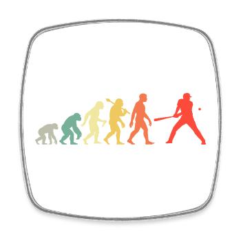Baseball Evolution Baseballspieler Batter Retro - Viereckiger Kühlschrankmagnet - Weiß - Vorne