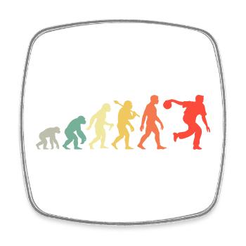 Bowling Evolution Kegeln Für Bowlingspieler Retro - Viereckiger Kühlschrankmagnet - Weiß - Vorne
