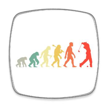 Golf Golfer Evolution für Männer und Jungen Retro - Viereckiger Kühlschrankmagnet - Weiß - Vorne