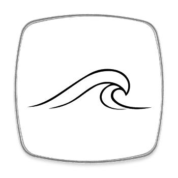 minimalist-wave - Square fridge magnet - white - Front