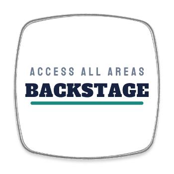 Backstage College Schriftzug - Konzert Tour - Viereckiger Kühlschrankmagnet - Weiß - Vorne