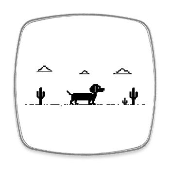 Teckel Teckel Pixel Art rétro - Magnet carré - blanc - Devant