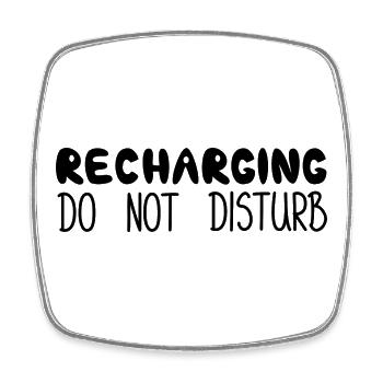 Recharge, ne dérangez pas, Black - Magnet carré - blanc - Devant