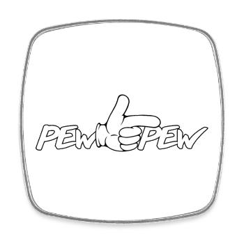 PewPew Laser Rétro Graphique Portable - Magnet carré - blanc - Devant