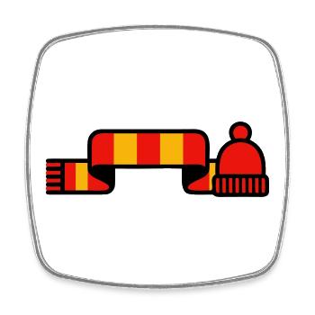 Fan scarf cap stadium logo - Square fridge magnet - white - Front