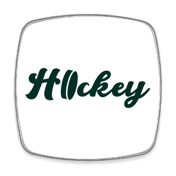 Hockey  - Viereckiger Kühlschrankmagnet - Weiß - Vorne