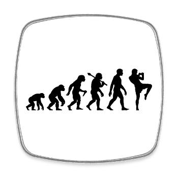 Kickboxer Evolution für Kickboxen Taekwondo - Viereckiger Kühlschrankmagnet - Weiß - Vorne