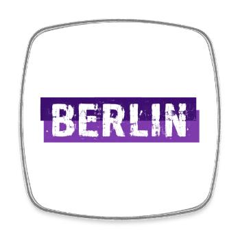 Berlin - Grunge Slogan - Deutschland - Germany - Viereckiger Kühlschrankmagnet - Weiß - Vorne