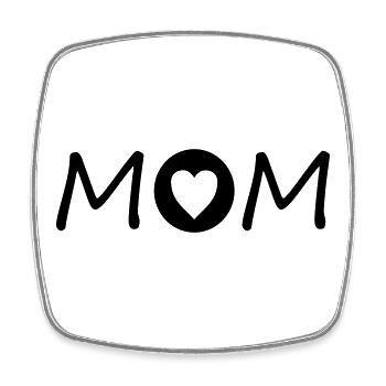 Mom mit Herz - Viereckiger Kühlschrankmagnet - Weiß - Vorne