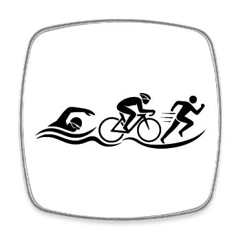 Triathlon - Viereckiger Kühlschrankmagnet - Weiß - Vorne
