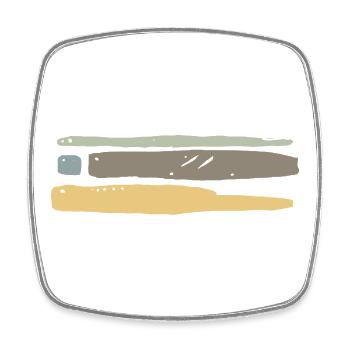 Streifen Ornament  - Viereckiger Kühlschrankmagnet - Weiß - Vorne