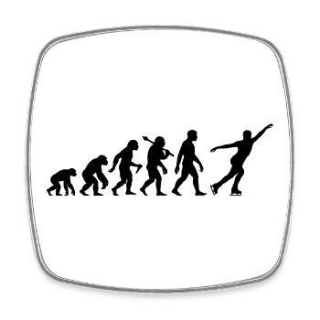 Eiskunstläufer Evolution Eiskunstlauf Schlittschuh - Viereckiger Kühlschrankmagnet - Weiß - Vorne
