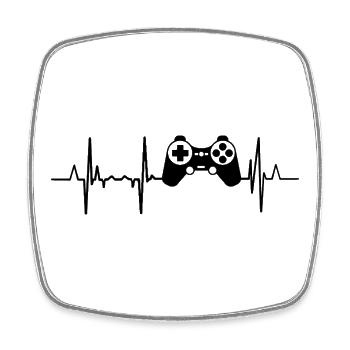 Herzschlag Gaming - Viereckiger Kühlschrankmagnet - Weiß - Vorne