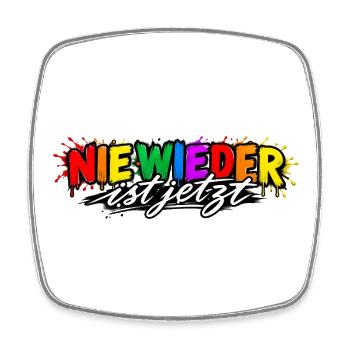 Nie Wieder ist Jetzt Graffiti - Viereckiger Kühlschrankmagnet - Weiß - Vorne