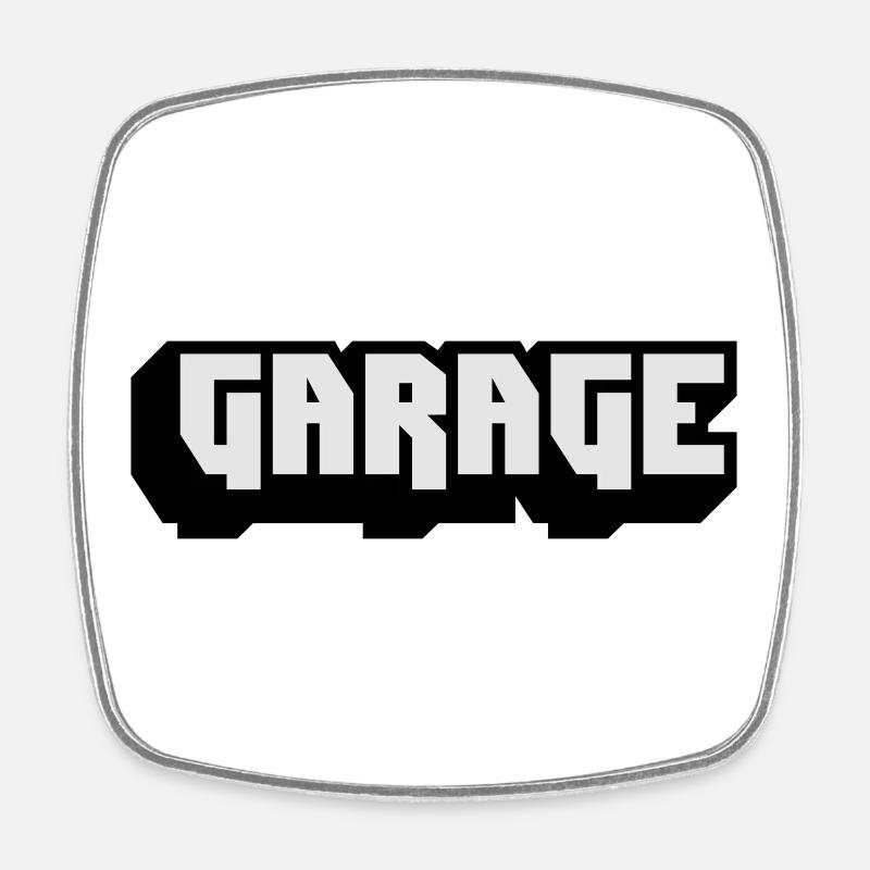 Garage music - Square fridge magnet - white