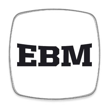 ebm - Viereckiger Kühlschrankmagnet - Weiß - Vorne