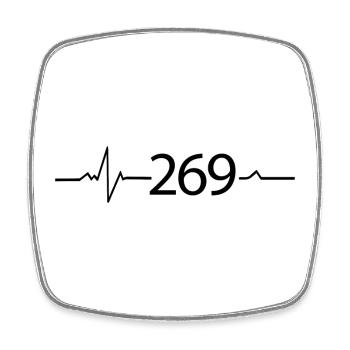 269 - RESPECT LIFE - Viereckiger Kühlschrankmagnet - Weiß - Vorne
