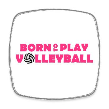 Born to play Volleyball - Viereckiger Kühlschrankmagnet - Weiß - Vorne